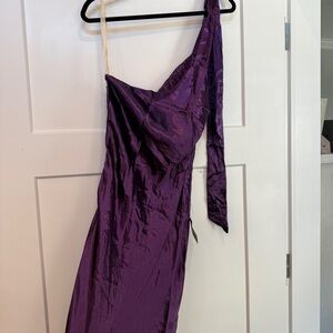 Lulu's Vibrant Purple One-Shoulder Dress